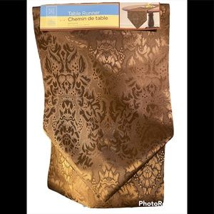 Home Collection Elegant Brown Table Runner-Chemin De Table,100% Polyester